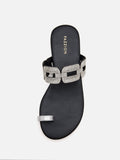 PAZZION, Helivara Crystal Link Slides, Black