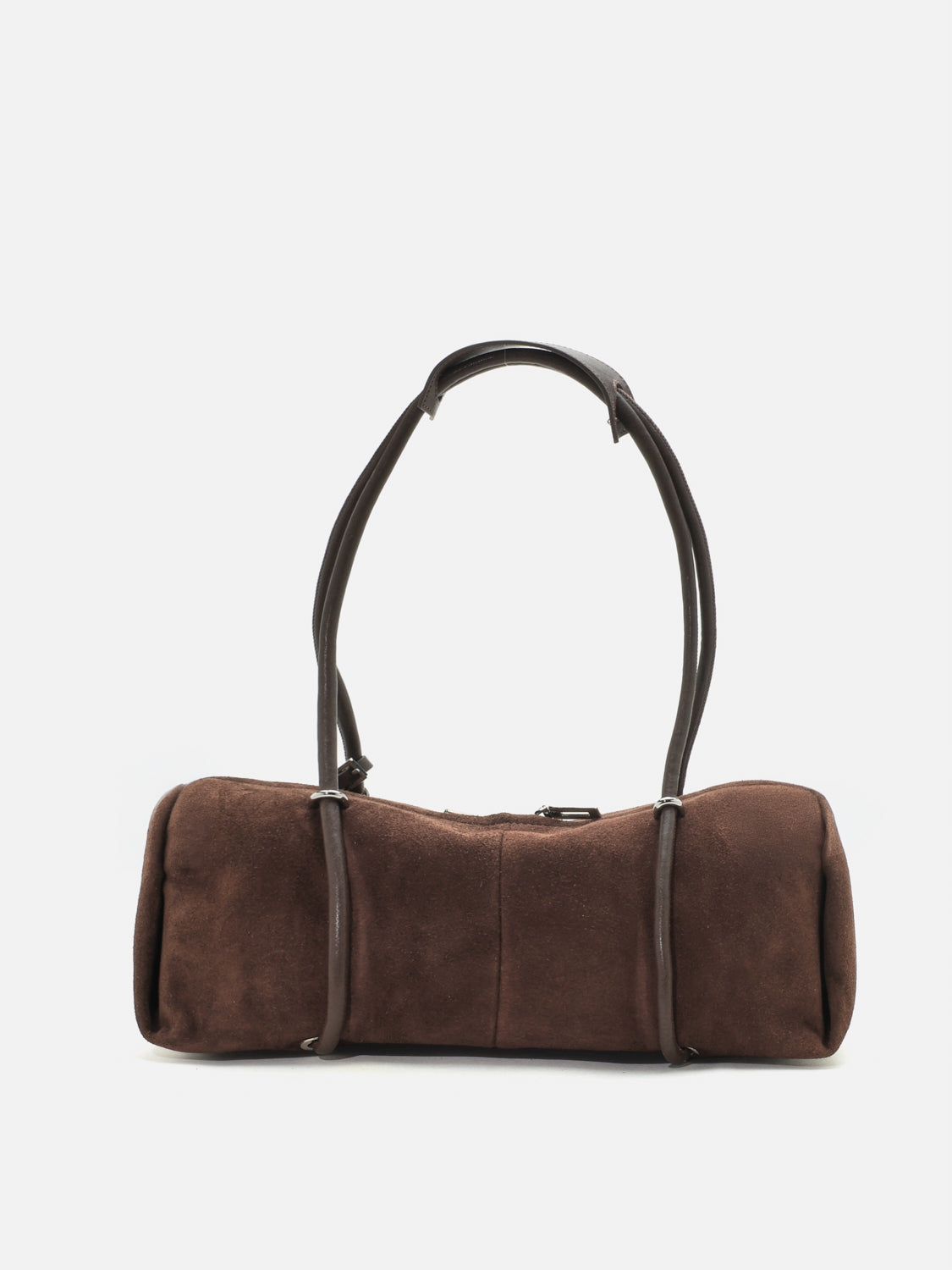 PAZZION, Henrietta Horizontal Leather Shoulder Bag - Dark Brown, Brown