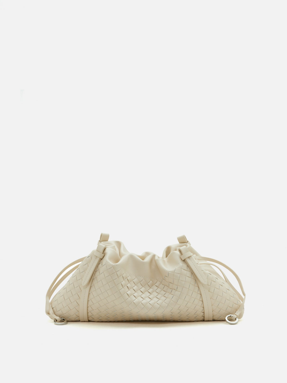 PAZZION, Ida Woven Leather Shoulder Bag, Beige