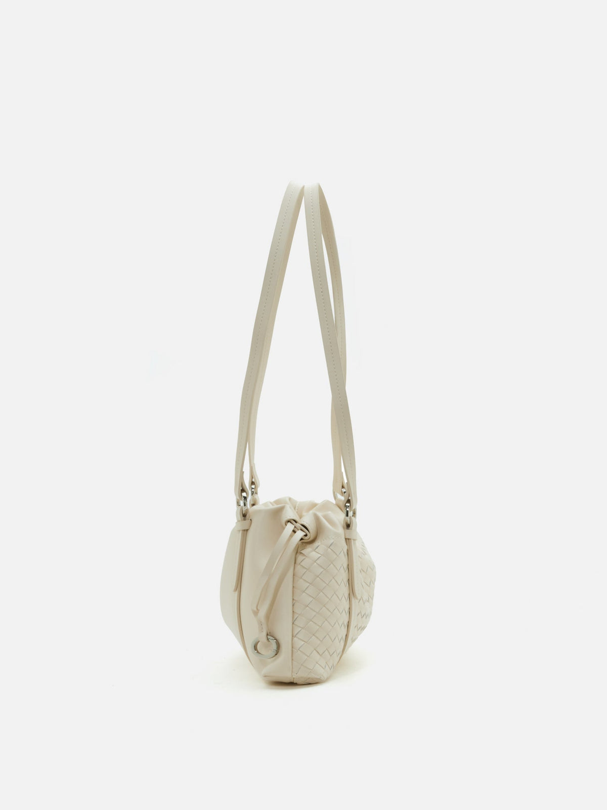 PAZZION, Ida Woven Leather Shoulder Bag, Beige