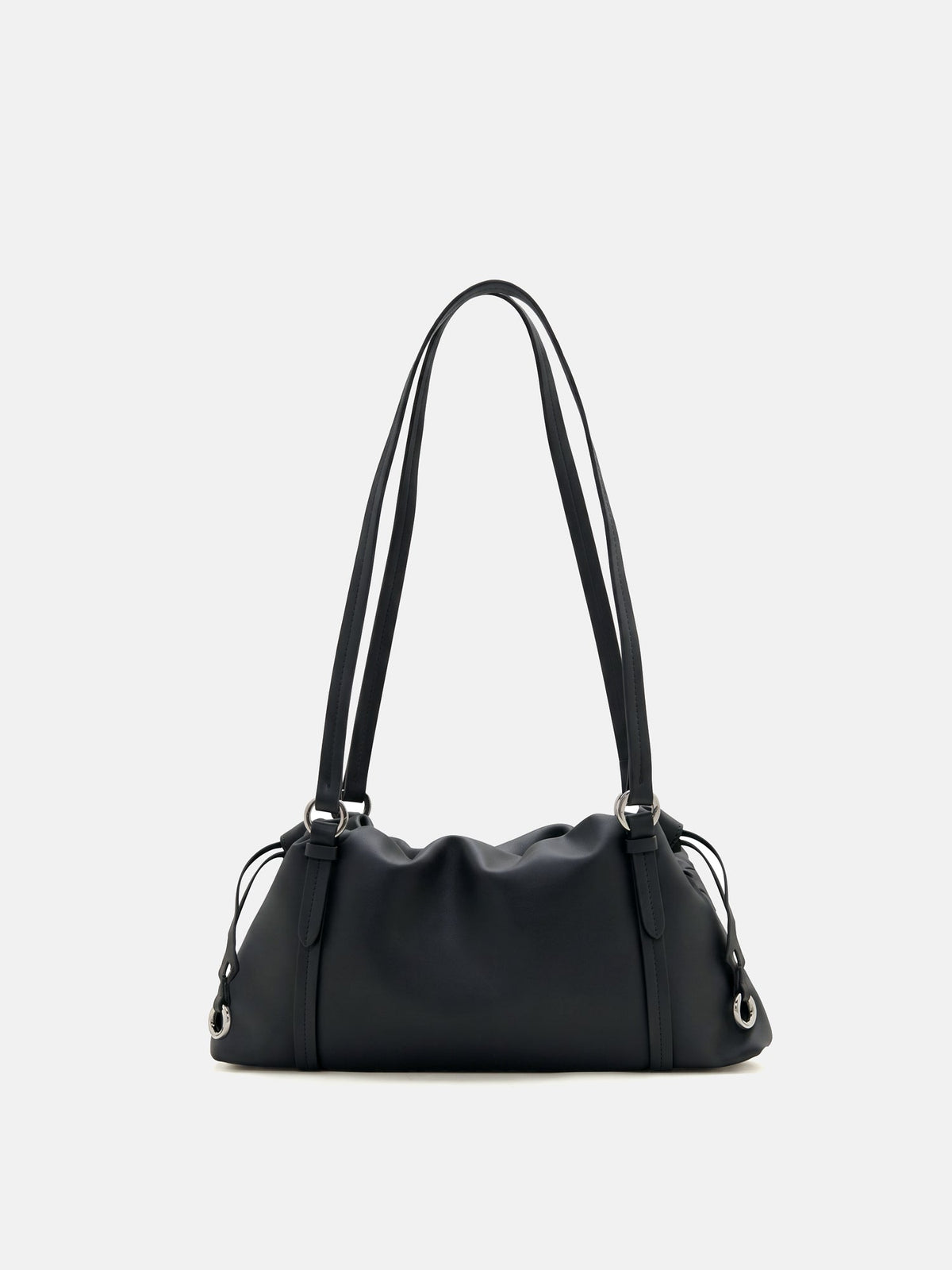 PAZZION, Ida Woven Leather Shoulder Bag, Black