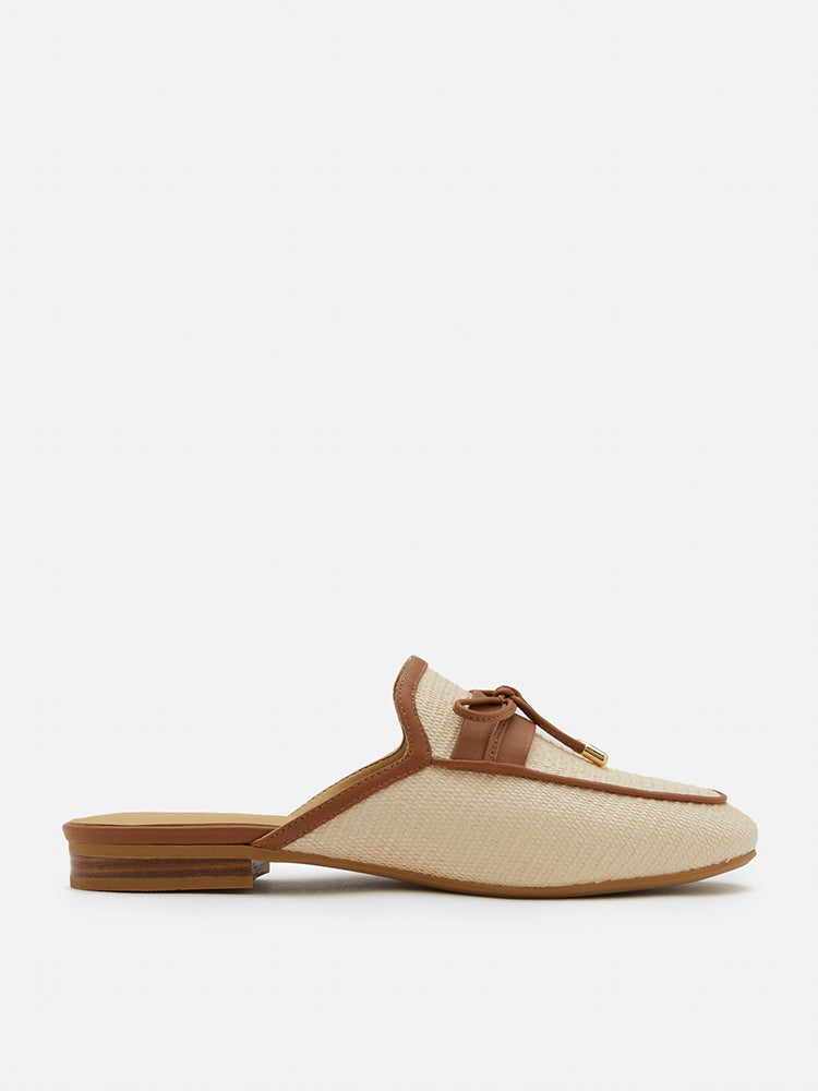 PAZZION, Imani Woven Bow Mules, Brown