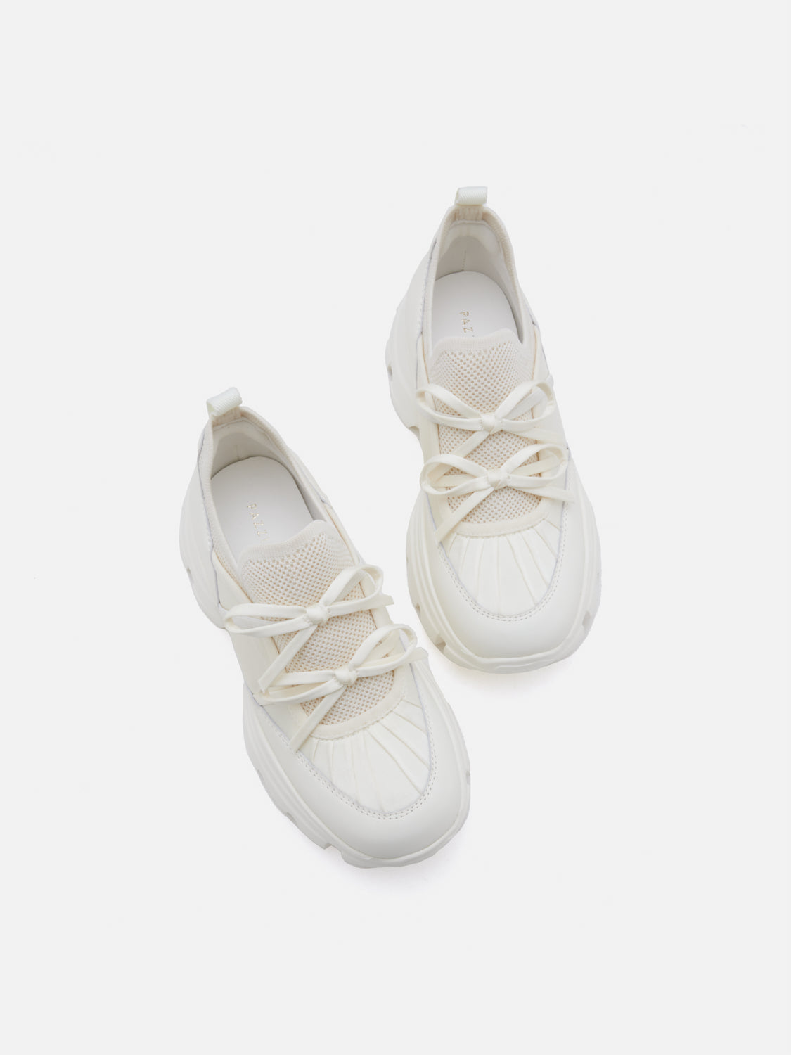 PAZZION, Imogen Bow Sneakers, Beige