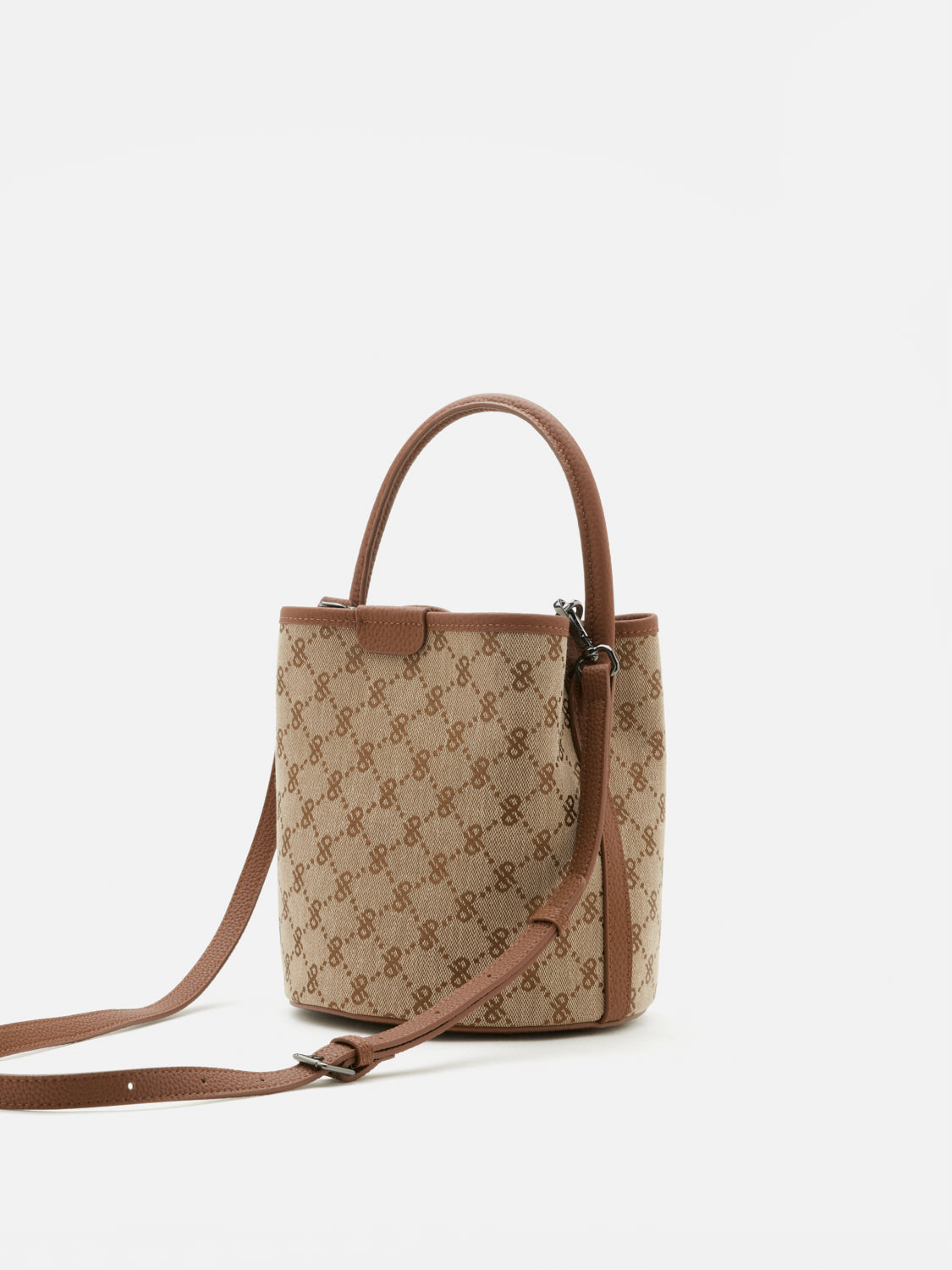 PAZZION, Ines Monogram Three-Way Bag, Brown