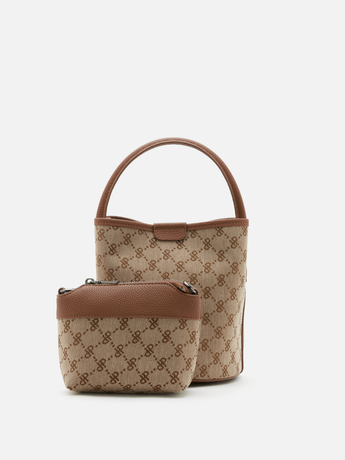 PAZZION, Ines Monogram Three-Way Bag, Brown