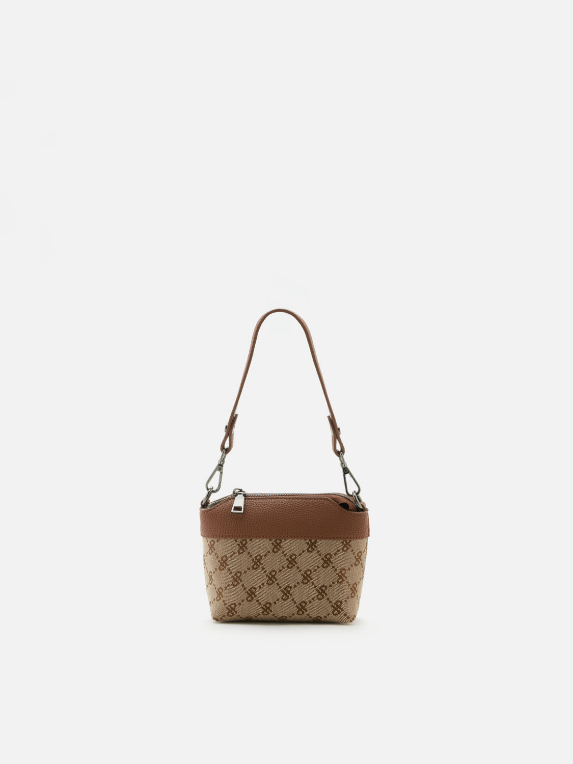 PAZZION, Ines Monogram Three-Way Bag, Brown