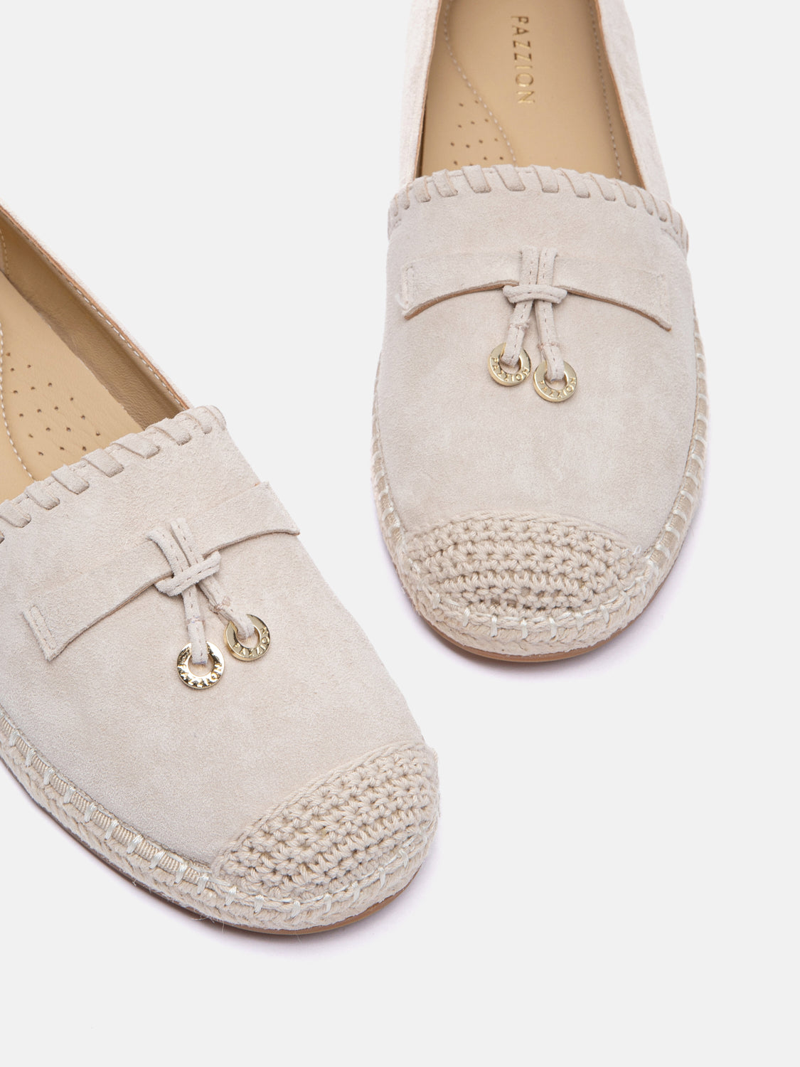 PAZZION, Inyssa Suede Tassel Espadrilles, Almond