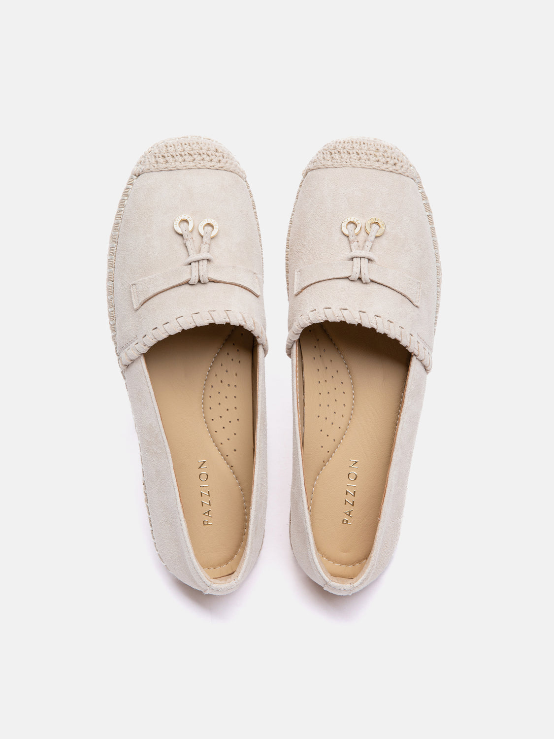 PAZZION, Inyssa Suede Tassel Espadrilles, Almond