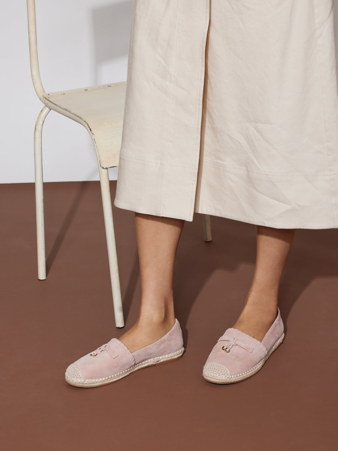 PAZZION, Inyssa Suede Tassel Espadrilles, Pink