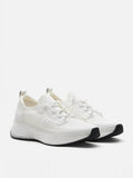 PAZZION, Iris Laced Flyknit Sneakers, White
