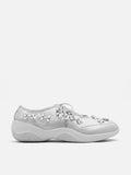 PAZZION, Isabeli Crystal-Embellished Lace-Up Sneakers, Silver