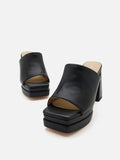 PAZZION, Isha Chunky Platform Heels, Black