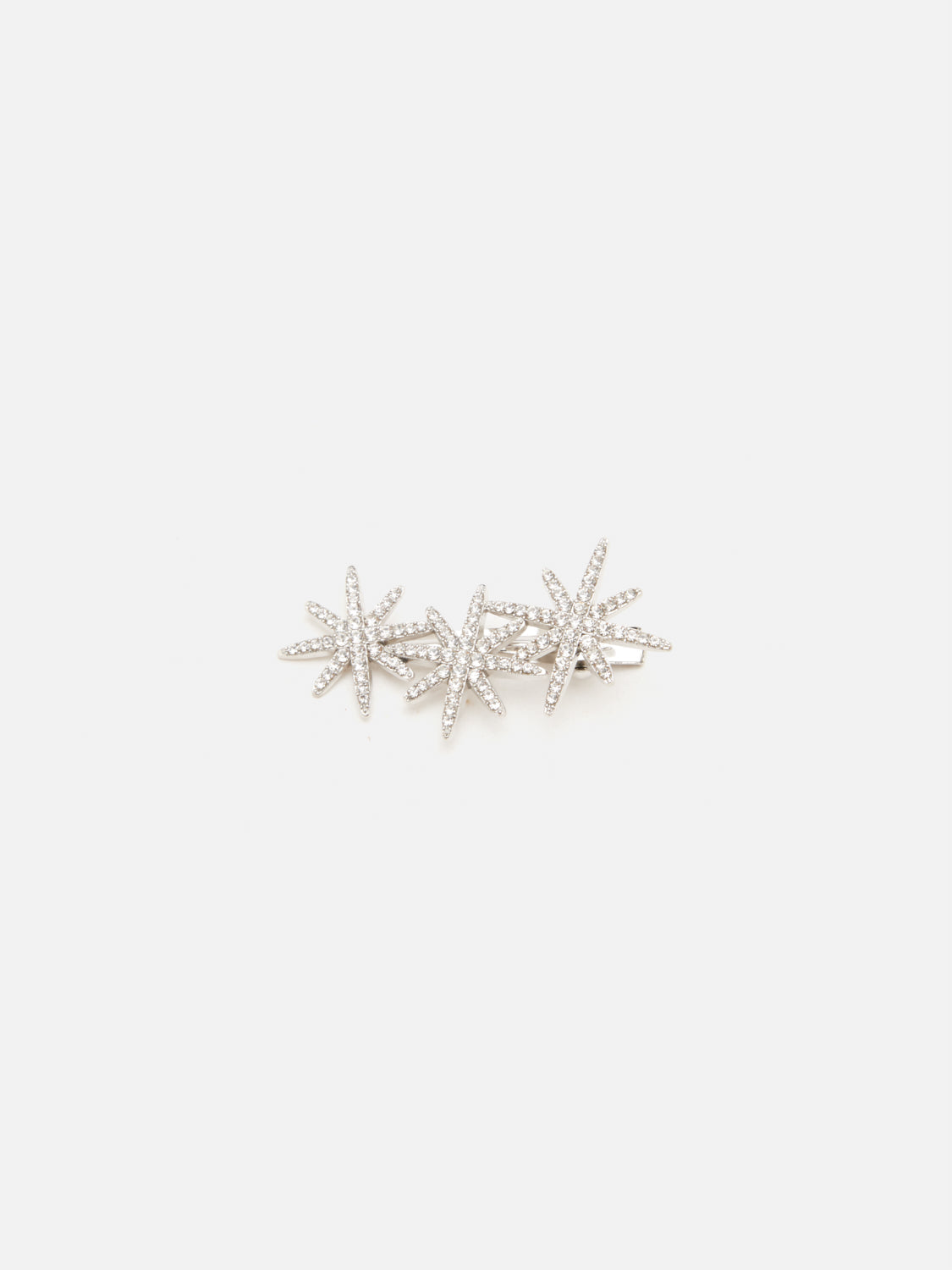 PAZZION, Isla Crystal Embellished Starry Hair Clip, Silver