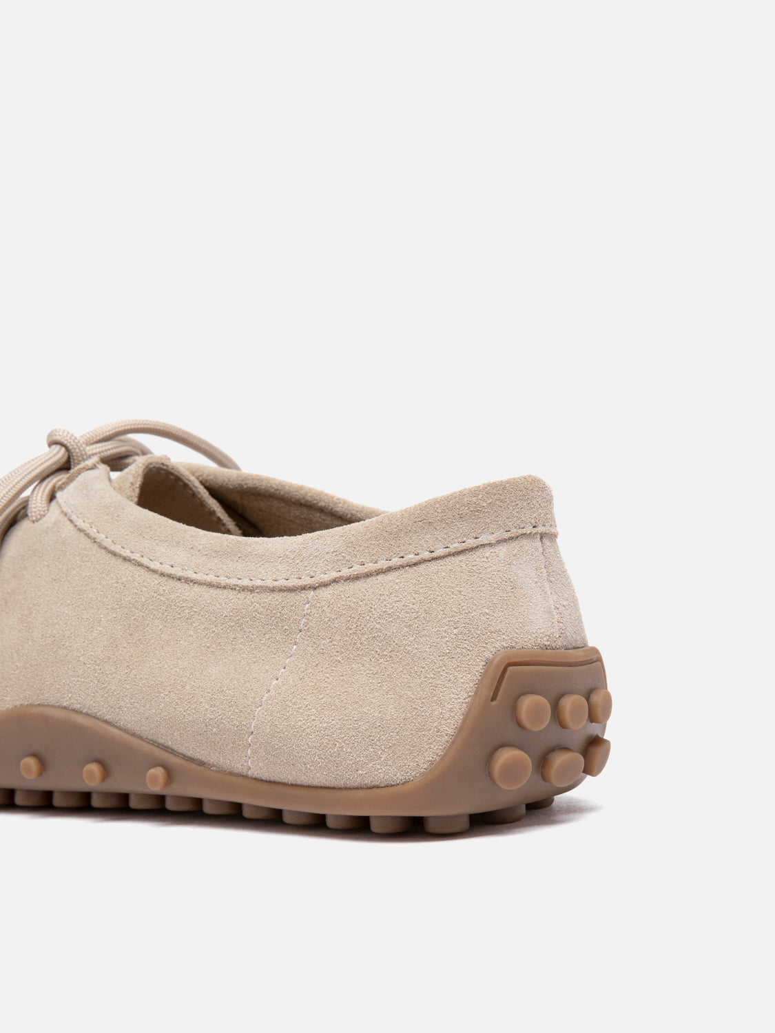 PAZZION, Isla Laced Up Suede Loafers, Almond