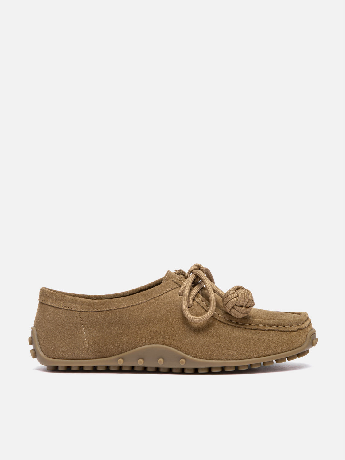 PAZZION, Isla Laced Up Suede Loafers, Brown