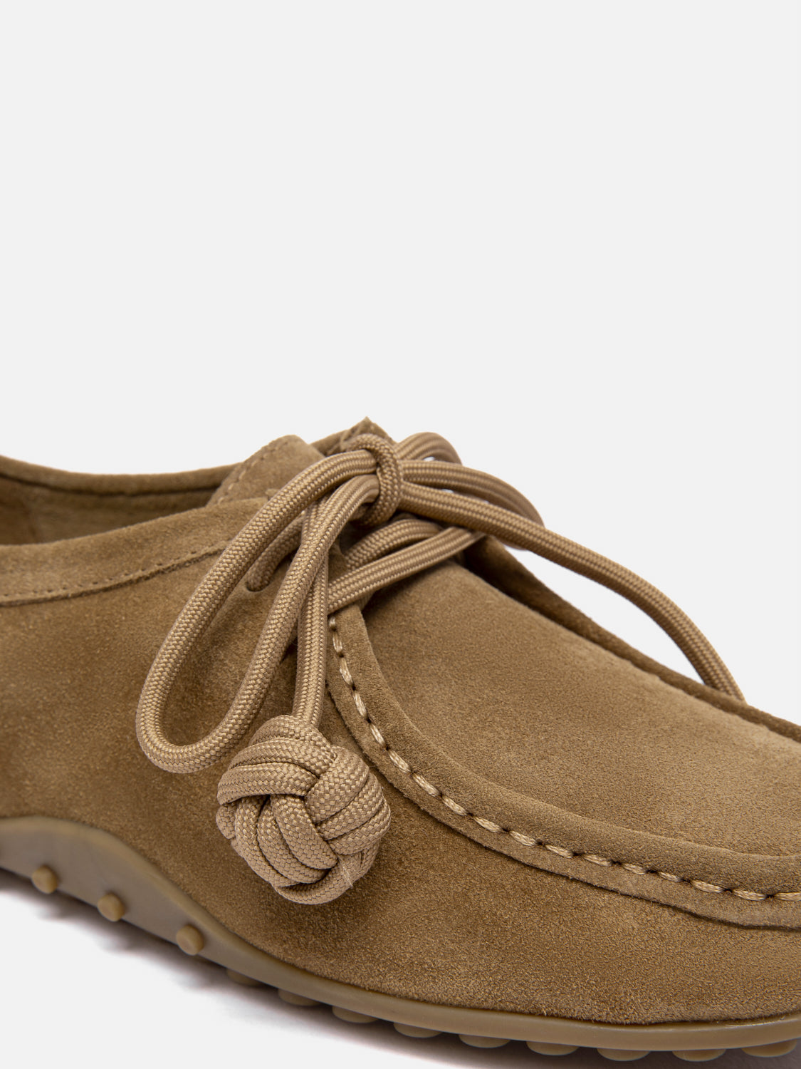 PAZZION, Isla Laced Up Suede Loafers, Brown