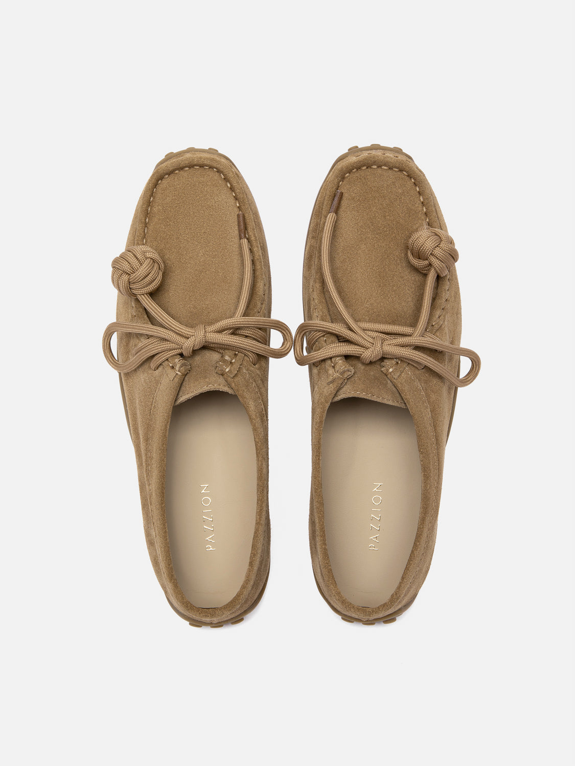PAZZION, Isla Laced Up Suede Loafers, Brown
