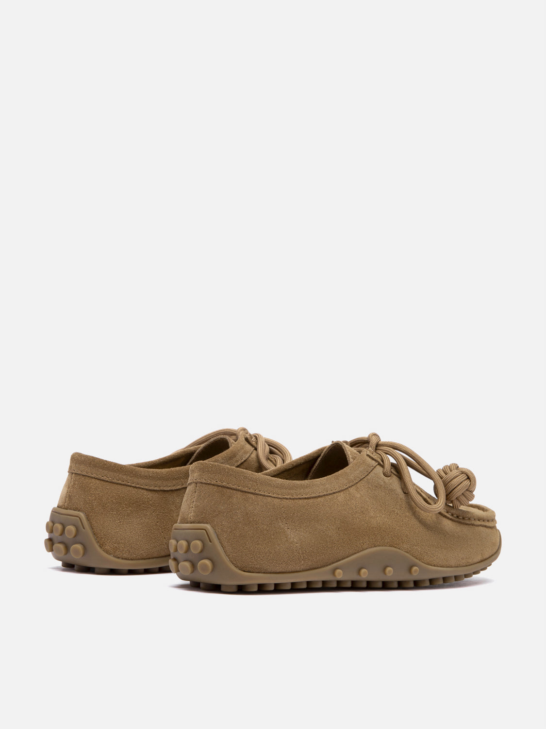 PAZZION, Isla Laced Up Suede Loafers, Brown