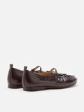 PAZZION, Issey Gathered Ruched Bow Mary Janes, Darkbrown