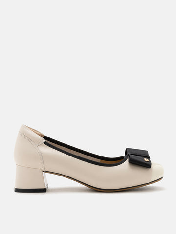 Itzel Love Embellished Bow Low Block Heels