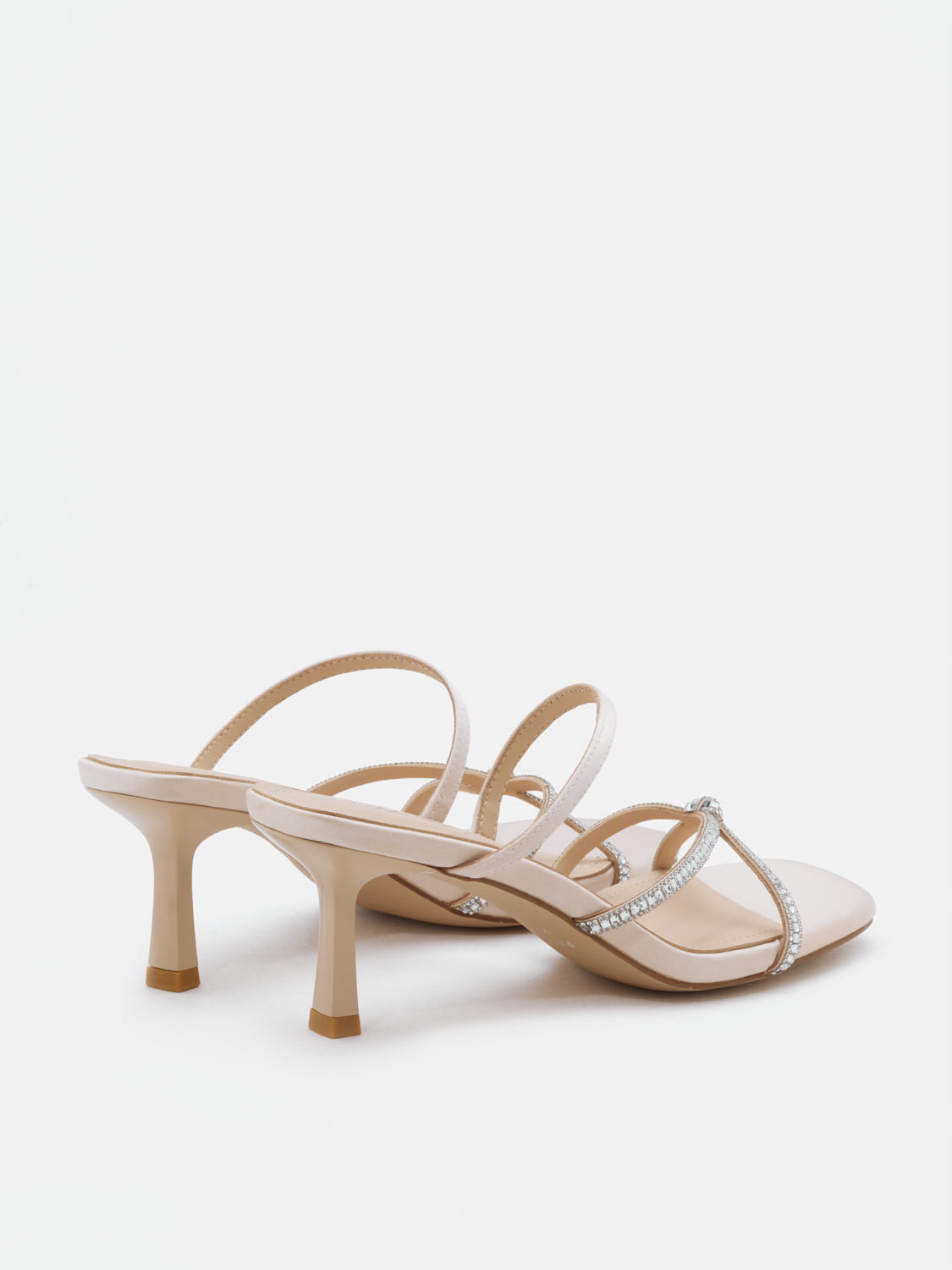 PAZZION, Ivana Crystal Embellished Sandal Heels - Champagne, Champagne