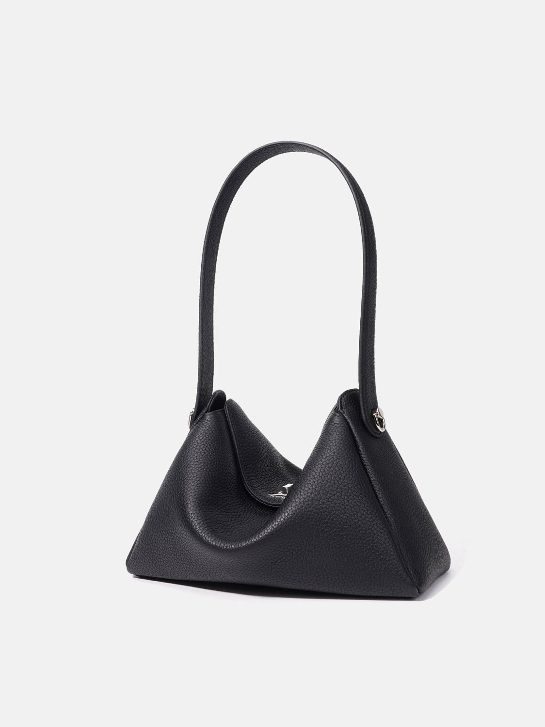 PAZZION, Iyana Twist Lock Leather Bag - Black, Black