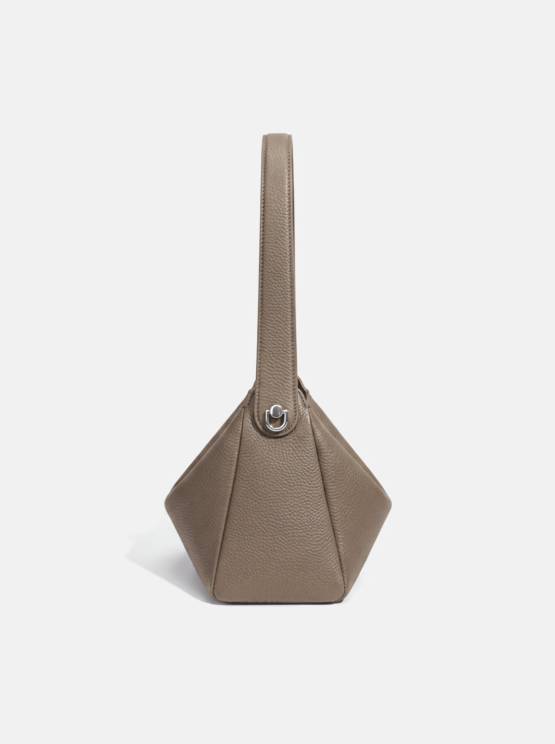 PAZZION, Iyana Twist Lock Leather Bag - Khaki, Khaki