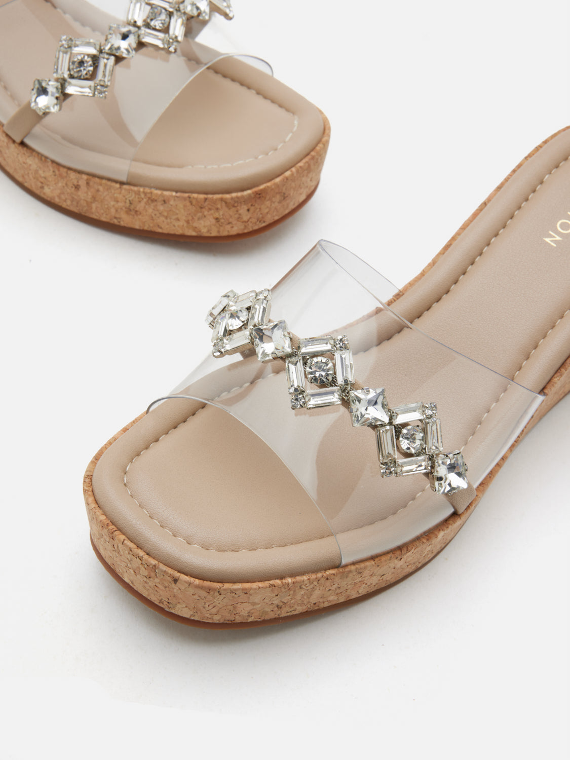 PAZZION, Jaida Diamante Wedges, Almond