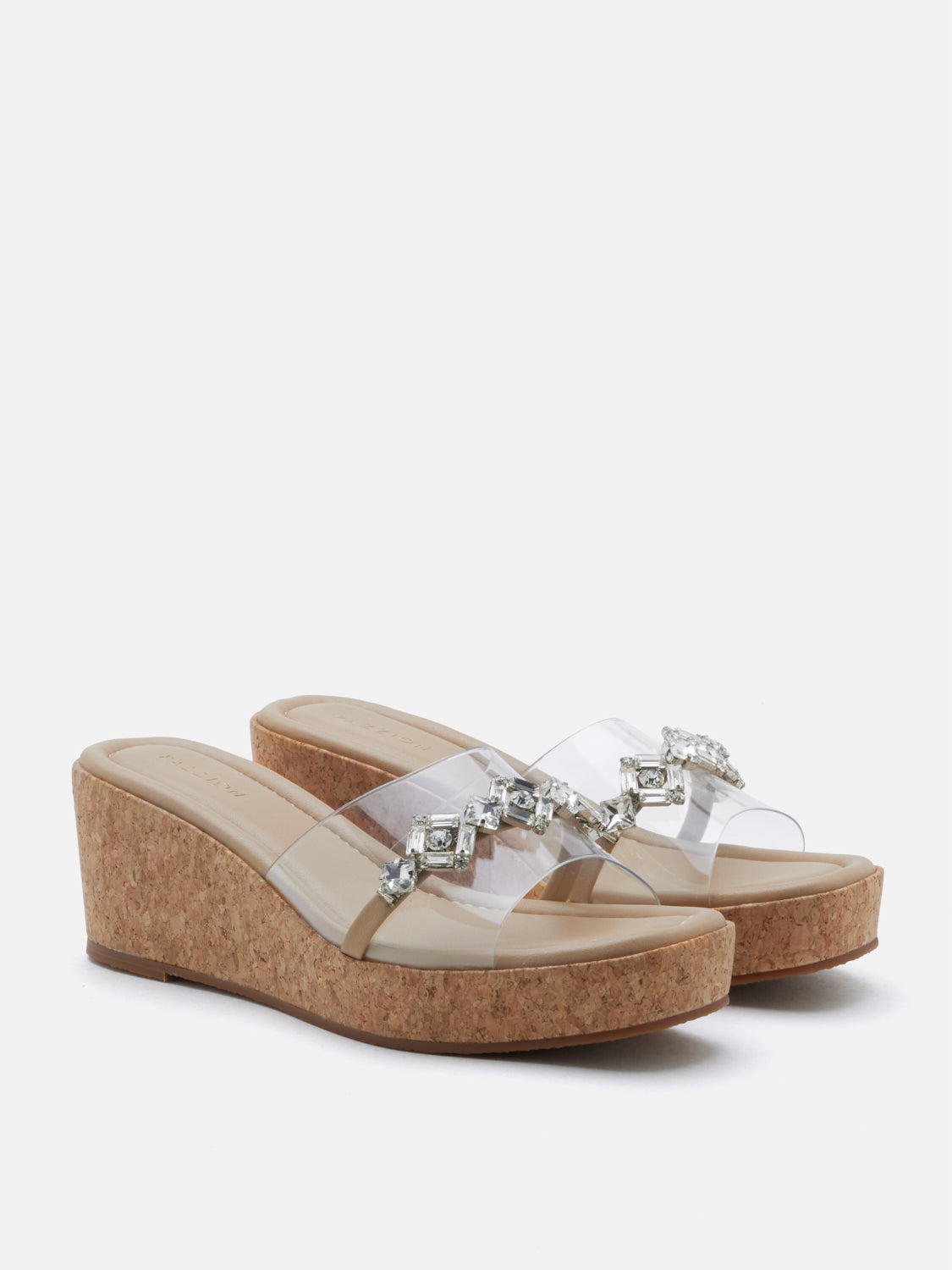 PAZZION, Jaida Diamante Wedges, Almond