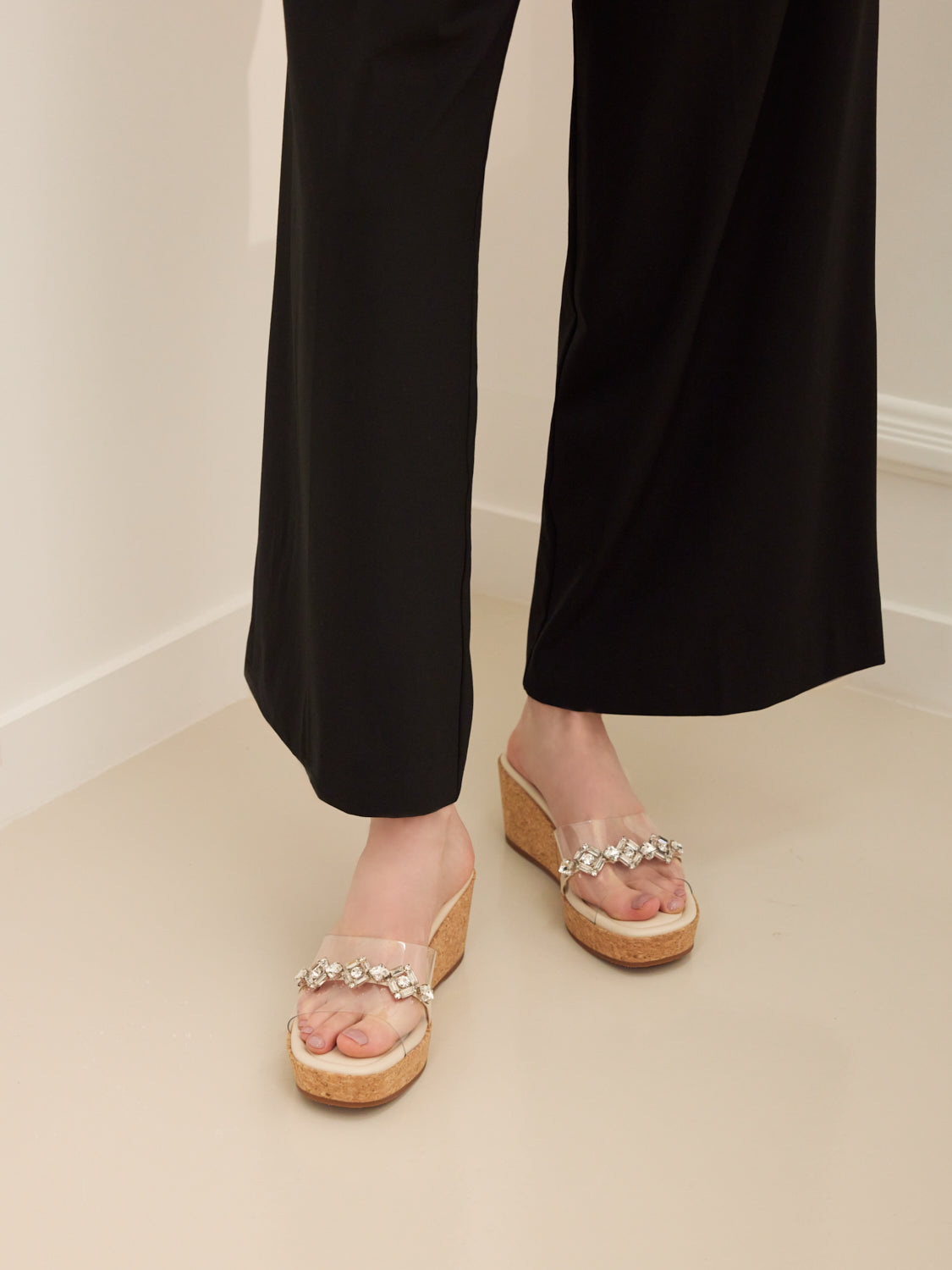 PAZZION, Jaida Diamante Wedges, Beige