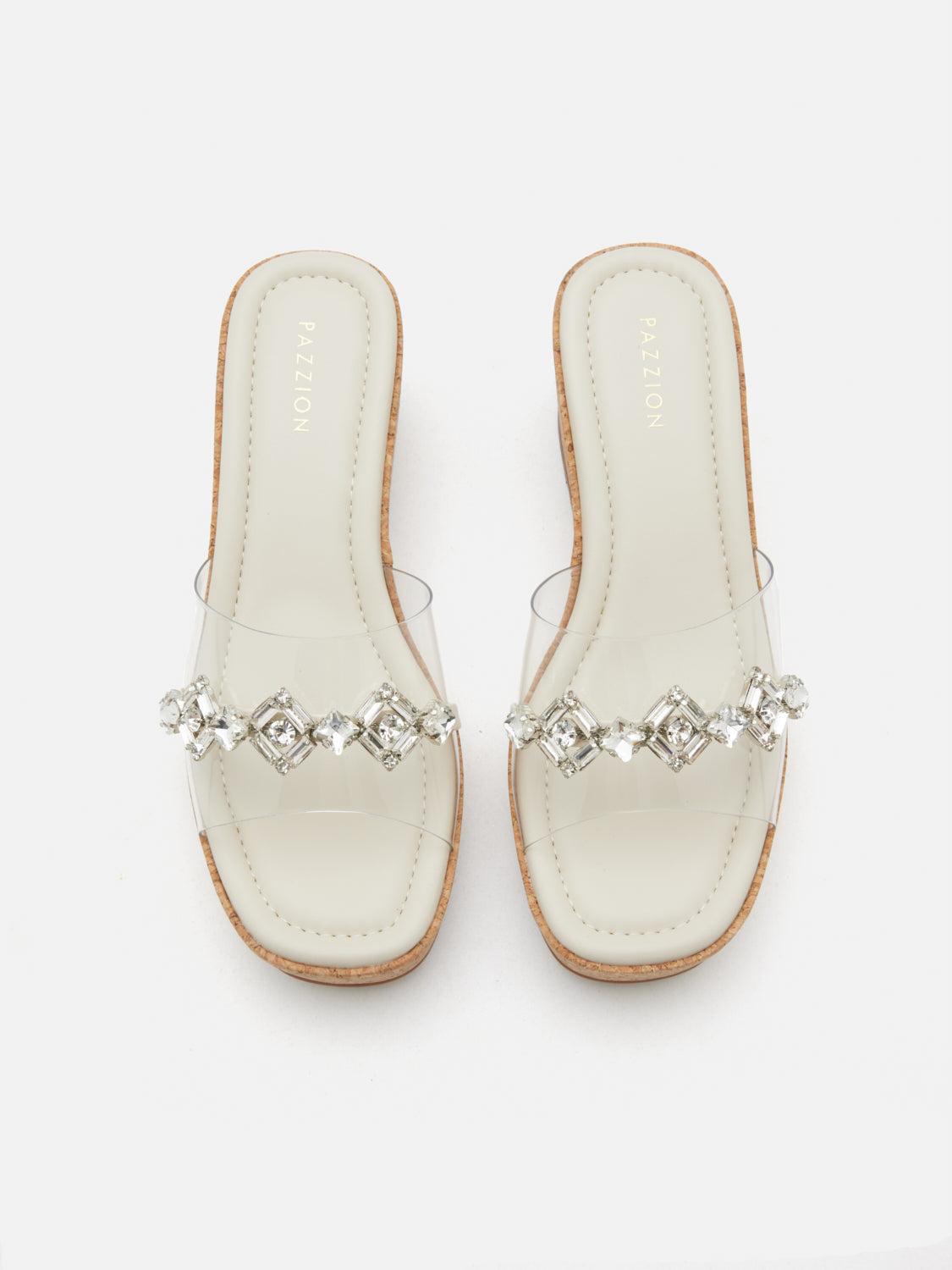 PAZZION, Jaida Diamante Wedges, Beige