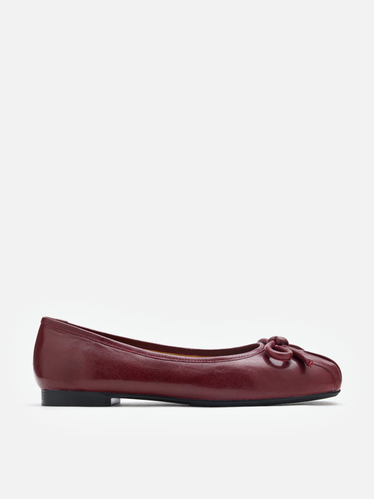 PAZZION, Janae Sculpted Bow Knot Flats, Wine