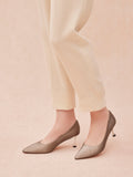PAZZION, Janessa Pointed Toe Heels, Grey