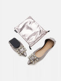 PAZZION, Jannat Jewel Buckle Foldable Flats, Pewter