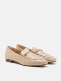 PAZZION, Jaya Minimalist Horsebit Loafers, Almond