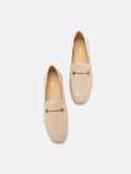 PAZZION, Jaya Minimalist Horsebit Loafers, Almond