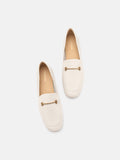 PAZZION, Jaya Minimalist Horsebit Loafers, Beige