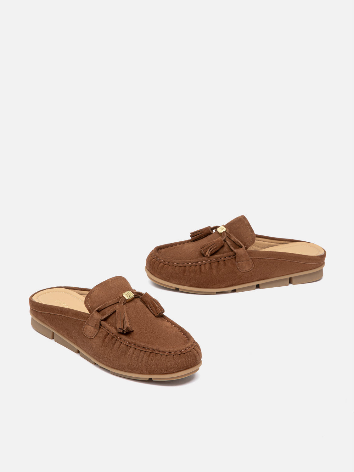 PAZZION, Jean Bow Suede Mules, Darkbrown