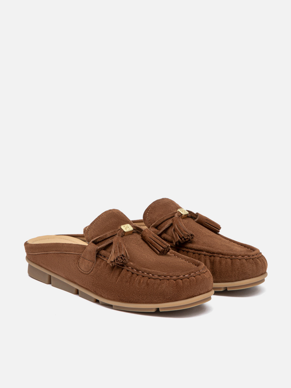 PAZZION, Jean Bow Suede Mules, Darkbrown