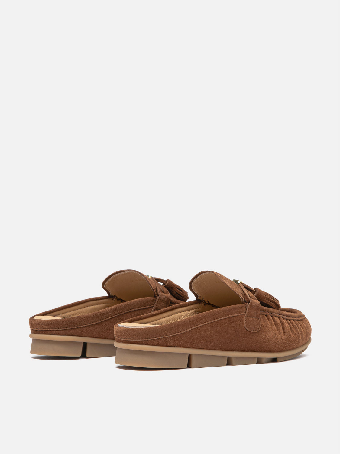 PAZZION, Jean Bow Suede Mules, Darkbrown