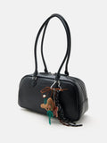 PAZZION, Joie Elongated Handle Shoulder Bag, Black