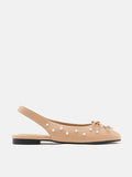 PAZZION, Journee Pearl Dï¿½cor Bow Slingbacks, Almond