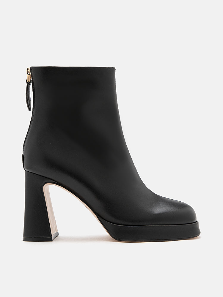 Real leather sales ankle booties