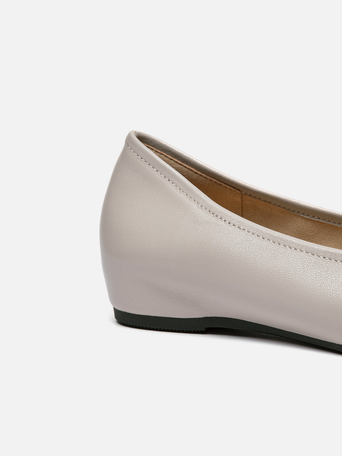 PAZZION, Jovena Floral Embellished Leather Pointed Flats, Grey