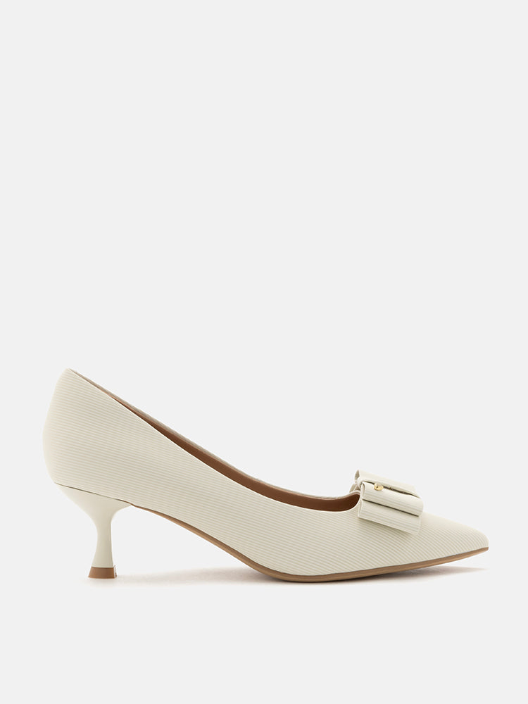 PAZZION, Jream Twin Bow Heels, Beige