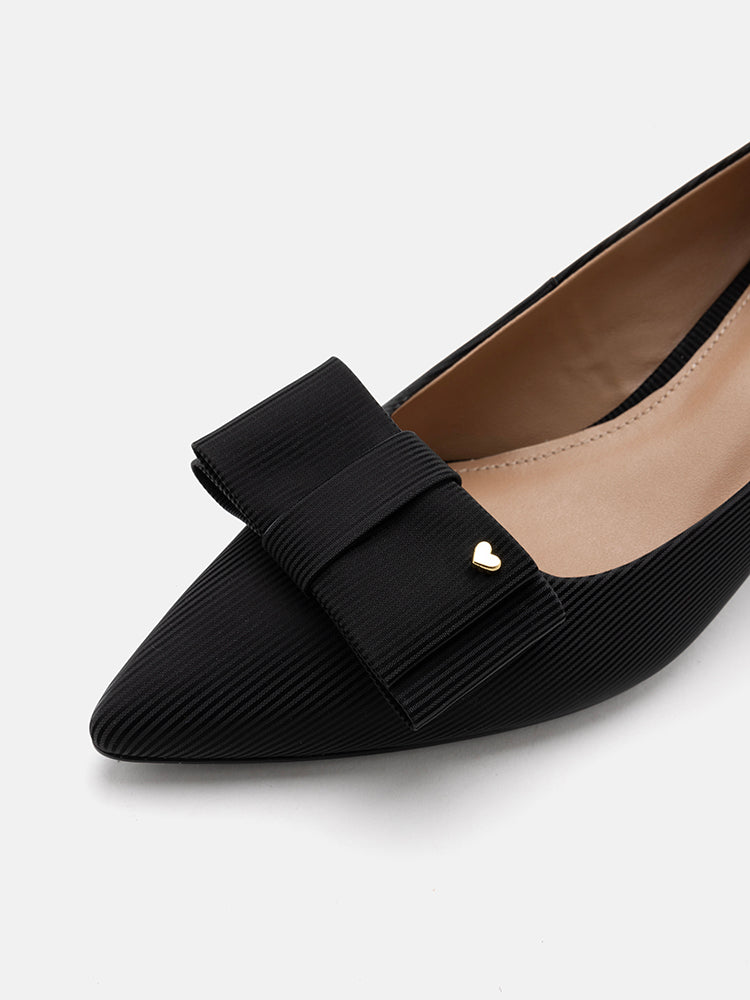 PAZZION, Jream Twin Bow Heels, Black