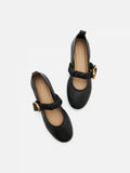 PAZZION, Judith Ruched Strap Maryjanes, Black