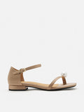 PAZZION, Kailyn Pearl Sandals, Almond