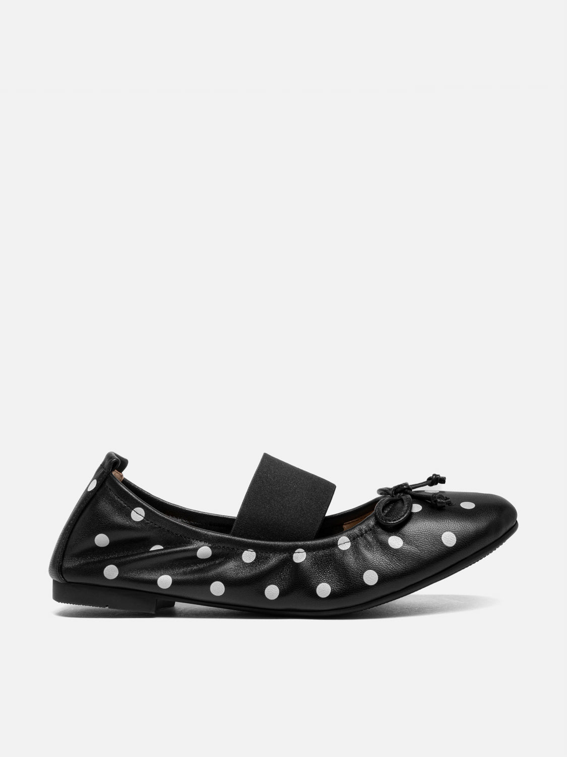 PAZZION, Kalina Polka Dot Leather Mary Janes, Black