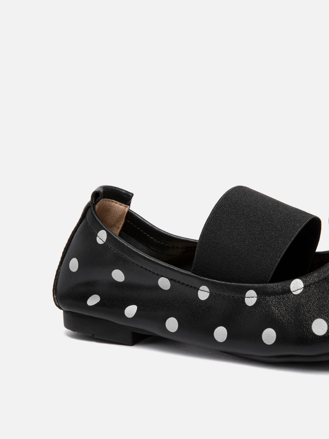 PAZZION, Kalina Polka Dot Leather Mary Janes, Black